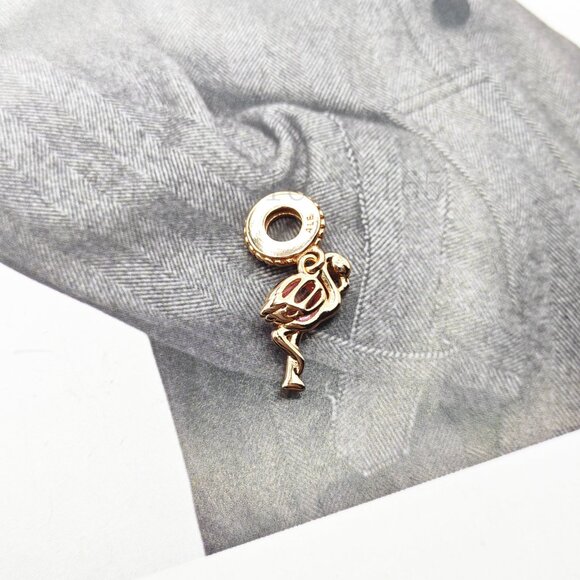 Pandora Orange Murano Glass Flamingo Charm - Picture 3 of 3